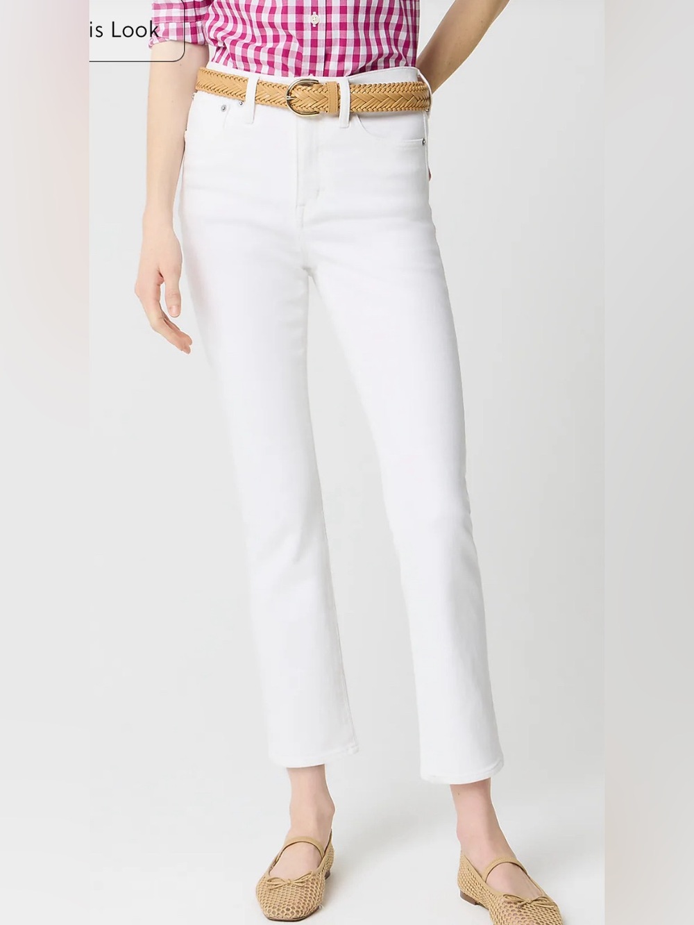J. Crew Factory Petite Essential Straight White Jean Stretch Size 28P NWT